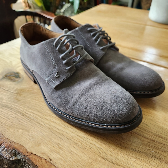 Vionic Mens Graham‎ Wingtip Oxford Gray Suede Leather Comfort Dress Shoes Size 9